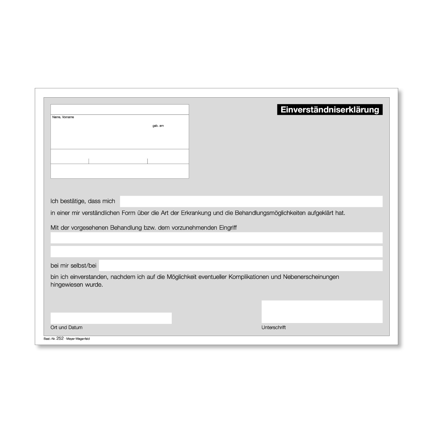 Einverständniserklärung