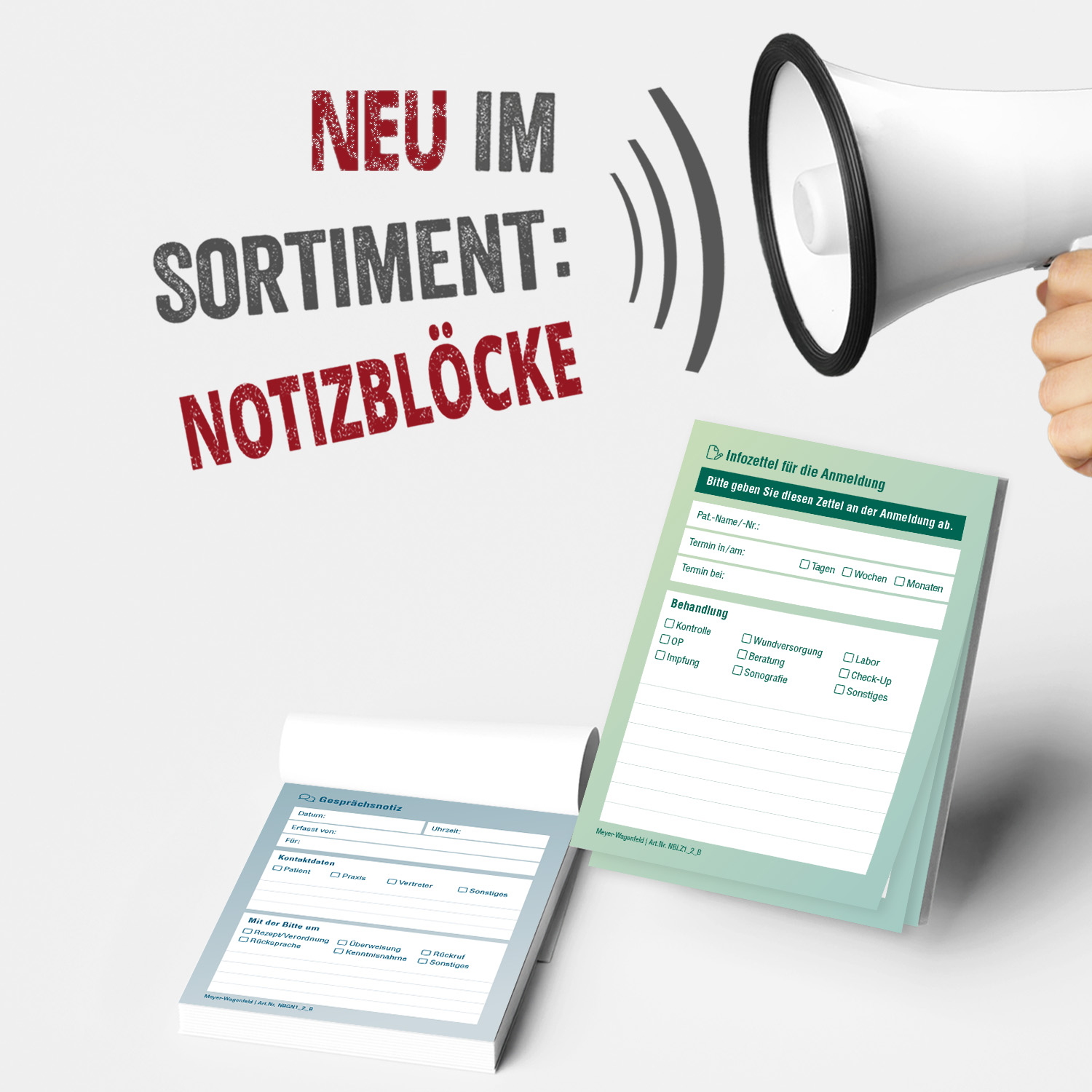 Hochwertige Gesprächsnotizblöcke für Ärzte, Heilpraktiker und Praxisteams.