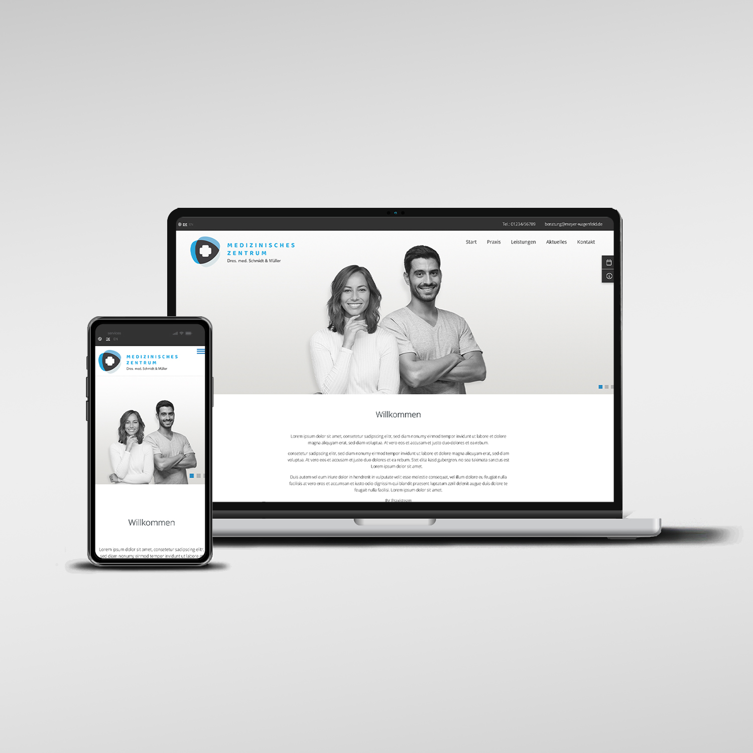 Modern gestaltete Praxiswebsite für Ärzte Modern gestaltete Praxiswebsite für Ärzte