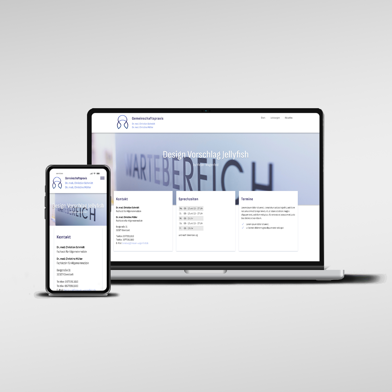 Designvorlage für eine Arzt Praxiswebsite Designvorlage für eine Arzt Praxiswebsite