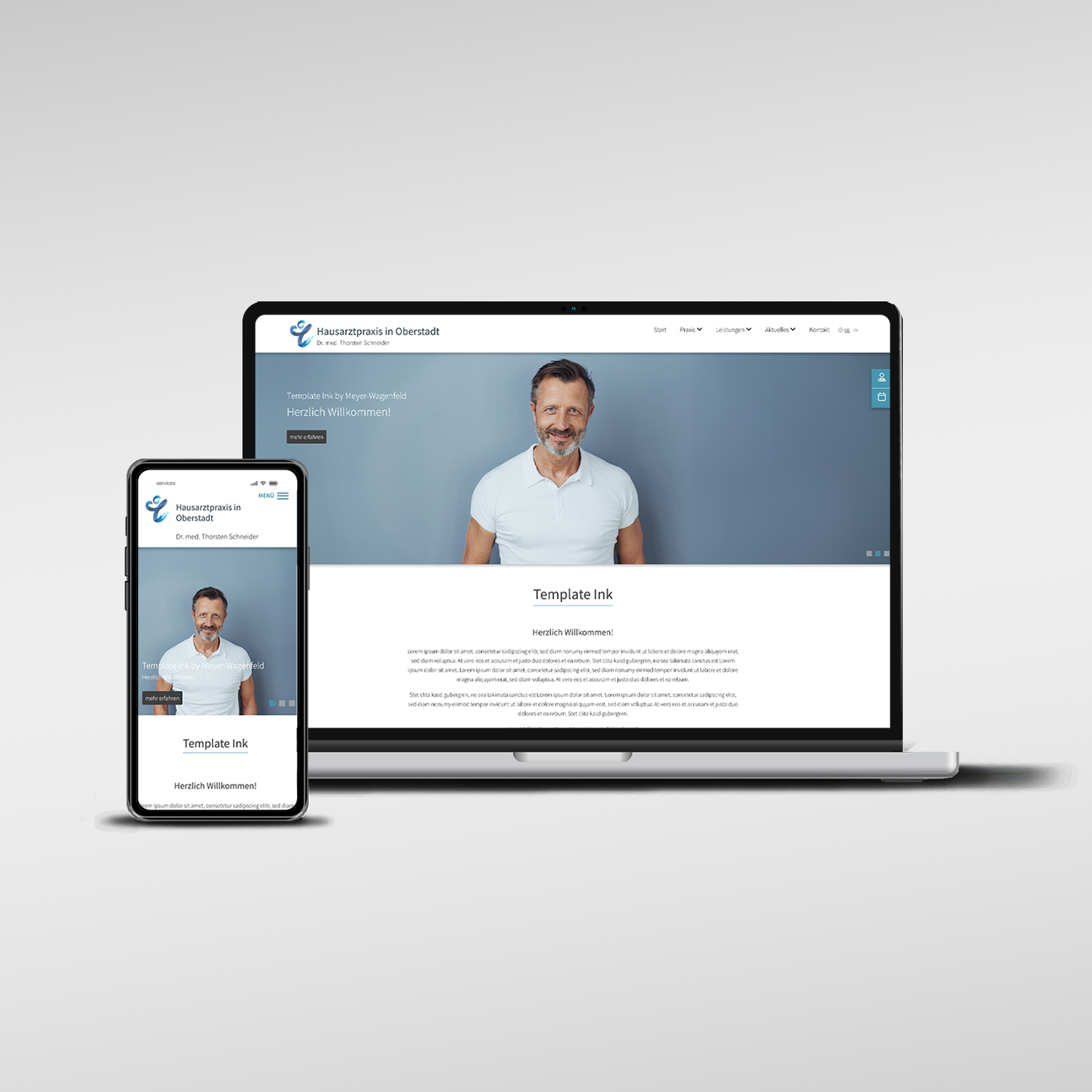 Designvorlage für eine Arzt Praxiswebsite Designvorlage für eine Arzt Praxiswebsite