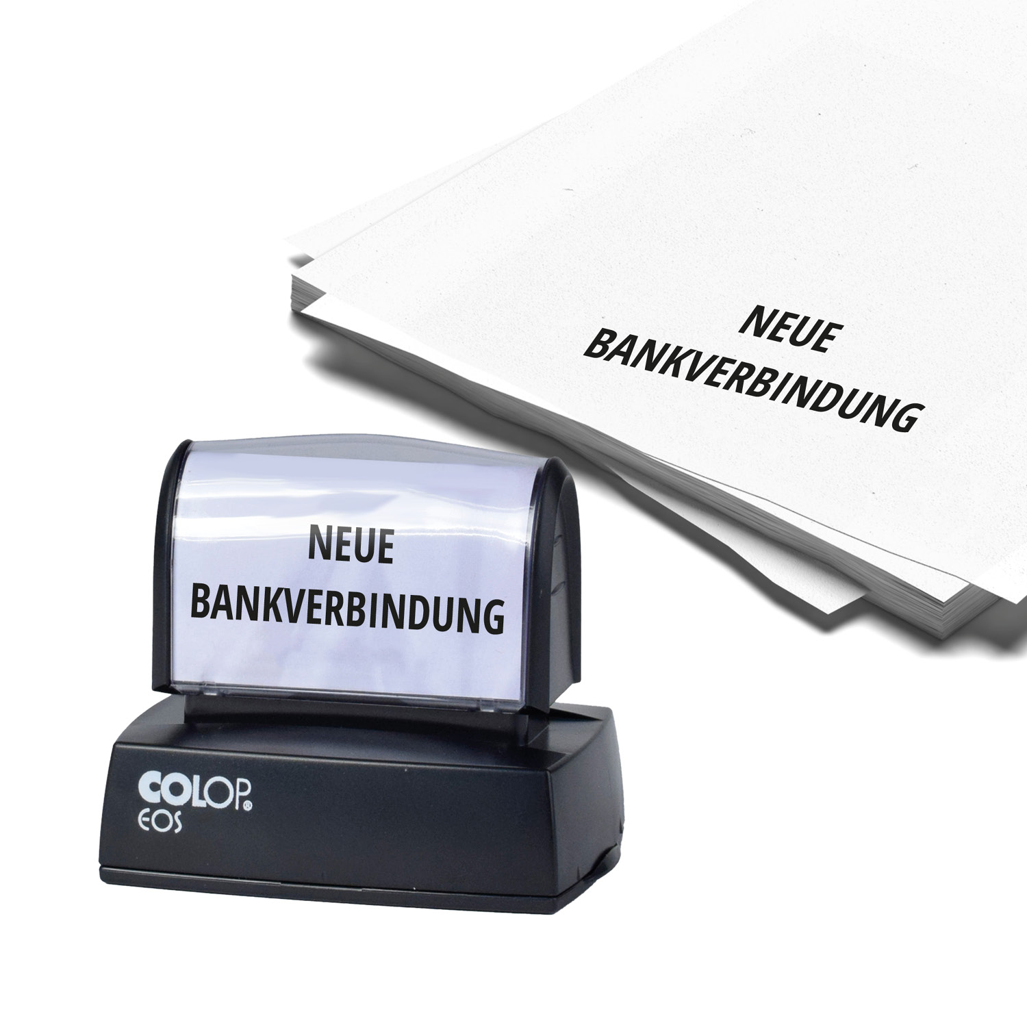 Hinweis-Stempel  "Neue Bankverbindung"