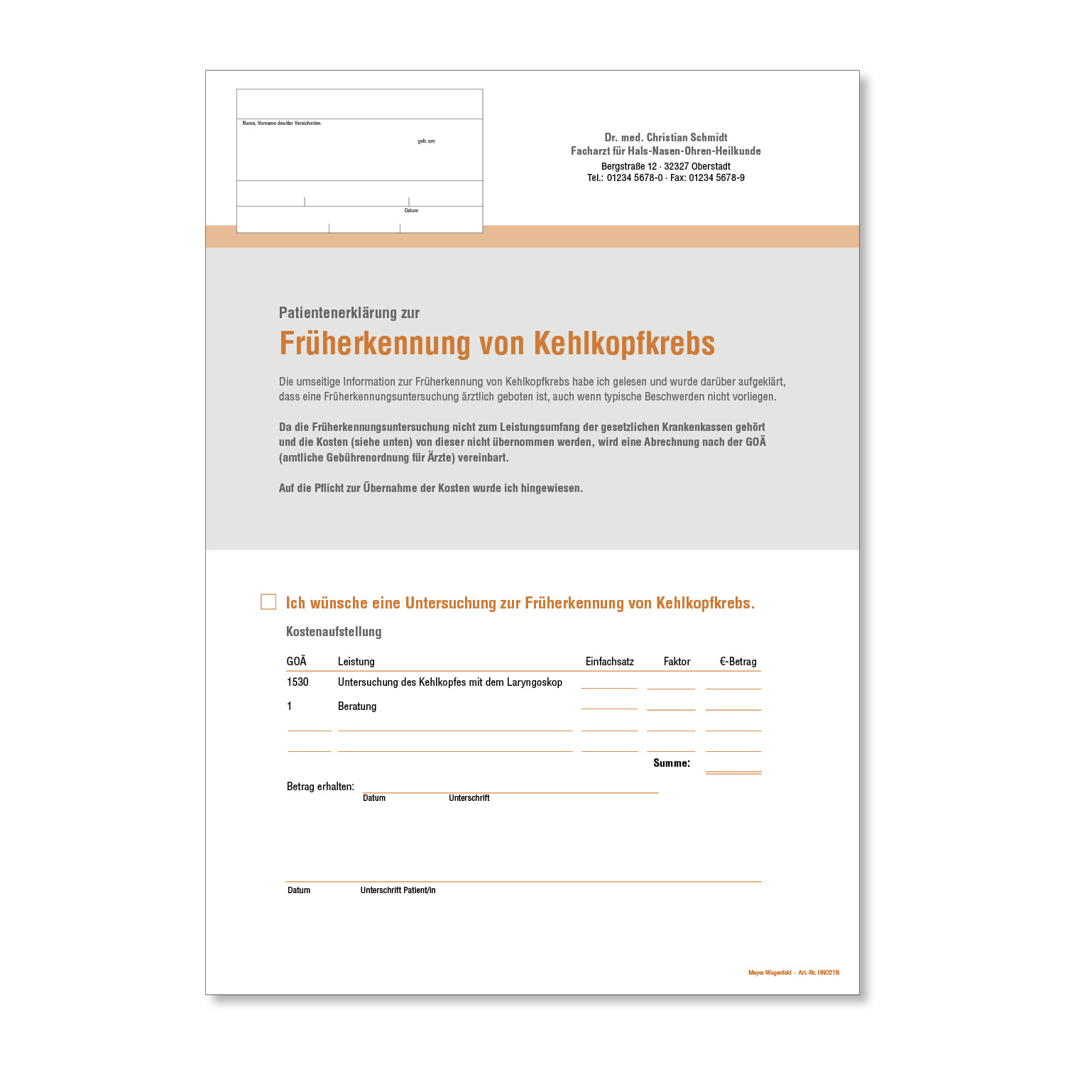 Patienteninformation HNO (Früherkennung Kehlkopfkrebs)
