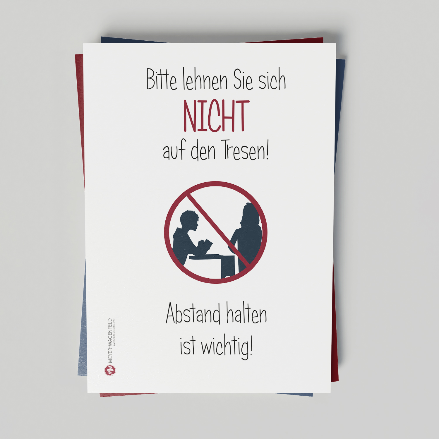 Nicht auf Tresen lehnen Nicht auf Tresen lehnen